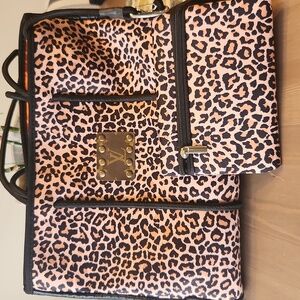 Leopard Print Neoprene Tote with Pouch